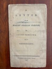 RARA CARTA 1801 de Robert Goodloe Harper de Carolina del Sur a sus constituyentes, usado segunda mano  Embacar hacia Argentina