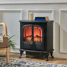 Electric Fireplace Heater Black Stove w/ LED Flame Effect Freestanding 2000W Log for sale  Shipping to South Africa