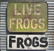 VINTAGE LIVE FROGS WOOD METAL SIGN LOT FARM HOUSE PRIMITIVE old produce froglegs for sale  Shipping to South Africa