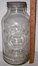 VTG Antique Horlick's Racine Wisconsin Malted Milk Glass Bottle/Jar Embossed Lid for sale  Shipping to South Africa