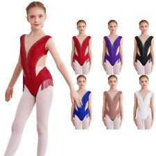 Kids Girls Dancewear Yoga Dance Leotard Latin Figure Skating Bodysuit Slim Fit for sale  Shipping to South Africa