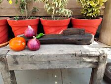 Tabla de cortar verduras de madera antigua hecha a mano con hoja de hierro segunda mano  Embacar hacia Argentina