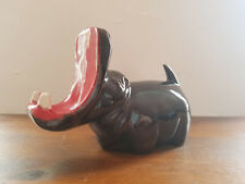 Saboneteira de boca aberta feita à mão com estatueta de hipopótamo de cerâmica vitrificada comprar usado  Enviando para Brazil