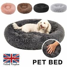 Pet Dog Cat Calming Bed Comfy Shag Warm Fluffy Bed Nest Mattress Fur Round Pad, used for sale  WALSALL