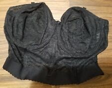 Goddess Bra 44FF Lace Corset Bra Vintage Black Support Lift Hook & Eye Closure for sale  Shipping to South Africa