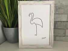 Picasso Flamingo Línea Arte Imagen Cartel Decoración Cocina Dormitorio Vestidor A4 segunda mano  Embacar hacia Mexico