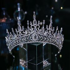 8cm Tall Large Crystal Tiara Crown Wedding Bridal Queen Princess Prom For Women, used for sale  Shipping to South Africa