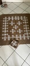 Brown tablecloth embroidered for sale  SHOREHAM-BY-SEA