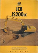 Folheto de equipamento - JCB - JS200LC - Escavadeira - c1991 (E4904), usado comprar usado  Enviando para Brazil