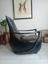 Leather armchair steel for sale  SKIPTON