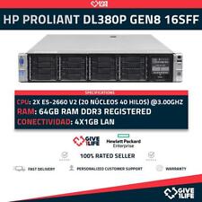 Used, HP Proliant DL380P Gen8 16SFF 2x E5-2660 V2 (20 Core 40 Threads) 64GB ECC Ra... for sale  Shipping to South Africa