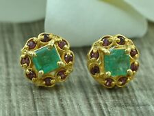 Natural Emerald Studs Jewelry,925 Silver Garnet Gemstone Earrings,Office Wear for sale  Shipping to South Africa