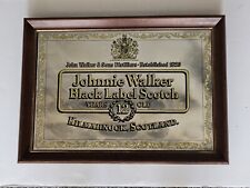 Vintage Johnnie Walker Black Label Scotch Wood Framed Mirror 21"x15" for sale  Shipping to South Africa