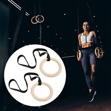 Pull Up Exercise Rings Gym Rings Comfortable Wooden With Adjustable for sale  Shipping to South Africa