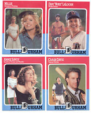 BULL DURHAM ~ 1988 Conjunto de 4 Cartões de Beisebol com Kevin Costner "Crash Davis" Estado perfeito comprar usado  Enviando para Brazil