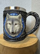 Caneca de café Lone Spirit Wolf Celtic Magic 11 oz resina com inserção de aço inoxidável comprar usado  Enviando para Brazil