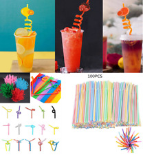 100x straws flexible for sale  Shipping to Ireland