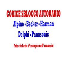 Codice sblocco autoradio usato  Massa