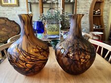 TWO Glass Large Vases Ornaments Home Decor Display for sale  Shipping to South Africa