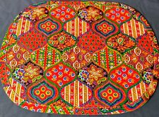 Vintage Canvas Placemats 70’s Retro Boho Table Decor Kitchen Linens Set Of 4 for sale  Shipping to South Africa