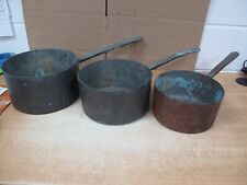 Used, Antique Copper Pot set of 3 heavy for sale  Shipping to South Africa