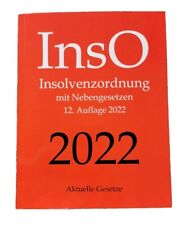 Inso insolvenzordnung aktuelle gebraucht kaufen  Bayreuth