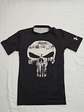 Usado, Camiseta grande de compresión negra Under Armour Marvel The Punisher segunda mano  Embacar hacia Mexico