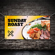 PVC Banner Print Sign Sunday Roast Cafe Pub Carvery Waterproof Eyelets, used for sale  Shipping to South Africa