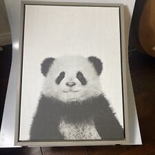 24 In. X 18 In. "PANDA " by Tai Prints Framed Canvas Wall Art, used for sale  Shipping to South Africa