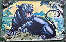 Póster original vintage de 1970 Black Panther A. Guerrero retroiluminación artística segunda mano  Embacar hacia Argentina