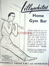 LILLYWHITES 'Home Gym Bar' Exercise Equipment ADVERT - Small 1958 Print for sale  Shipping to South Africa