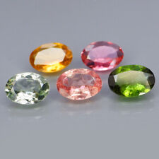 Oval 7x5 mm.Beautiful&Full Fire! Natural Fancy Color Tourmaline 5Pcs/3.09Ct. for sale  Shipping to South Africa