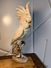 ROYAL DUX HAND PAINTED PARROT BOHEMIA PORCELAIN FIGURINE COCKATOO 15” VINTAGE  for sale  Shipping to South Africa