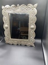 Retângulo de estanho perfurado mexicano feito à mão, espelho cor prata 18,5 x 15,5, usado comprar usado  Enviando para Brazil