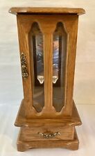 Vintage Tall Wooden Jewelry Box Cabinet Chest Armoire Organizer w/glass door, used for sale  Athens