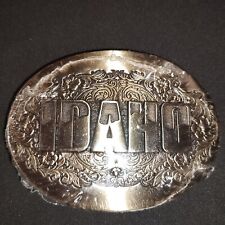 New Idaho Solid Brass Belt Buckle Gold Tone Estate  USA Award Design Medals Oval for sale  Grand Bay