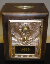 Antique Post Office Box Door Bank-1906 Bronze "Flying Eagle "- Walnut-New Design, used for sale  Shipping to Canada