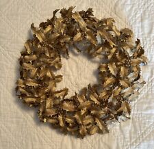 Gold holly wreath for sale  Center