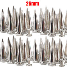 26mm cone punk rebites de metal picos parafusos de volta para roupas jaqueta de couro comprar usado  Enviando para Brazil