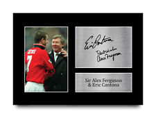 Sir Alex Ferguson & Eric Cantona Man U podpisany plakat A4 dla fanów piłki nożnej na sprzedaż  Wysyłka do Poland