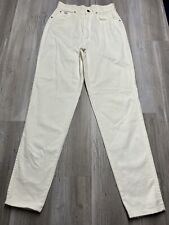 Jeans jeans feminino vintage anos 80 chique branco cintura alta tamanho 12 alto feito nos EUA comprar usado  Enviando para Brazil