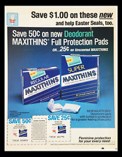 1984 desodorante regular maxithins almohadillas de protección cupón circular anuncio segunda mano  Embacar hacia Mexico