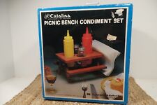Vintage Catalina Picnic Bench Condiment Set Never Used With Box for sale  Shipping to South Africa