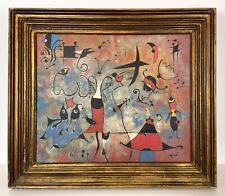 JOAN MIRO SPAIN SPANISH BARCELONA ANTIQUE OIL PAINTING ON CANVAS!, used for sale  Shipping to South Africa