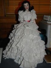 Franklin Mint Heirloom Scarlett O'hara Gone With The Wind Doll White Ruffle Dres for sale  Huntingburg