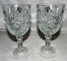 Libbey Stemmed Hobstar Elegant Crystal Glass 8 oz Wine or Water Goblet Set of 2 for sale  Shipping to South Africa