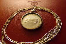CANADA LYNX, SILVER 25 Cent COIN Pendant on 30" 925 Sterling Silver Chain, 26mm for sale  Shipping to South Africa