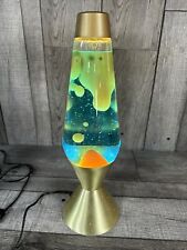 "Lámpara de lava vintage años 80 STARLITE 16" base dorada agua azul MCM ¡Envío gratuito! segunda mano  Embacar hacia Argentina