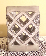 Rare Rustic Cement Lattice Cut-Out Pillar Candle Holder 6" x 4" x 4" Square for sale  Shipping to South Africa