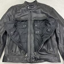 Chaqueta de cuero Harley-Davidson sistema de bolsillo síntesis negra para hombre grande segunda mano  Embacar hacia Argentina